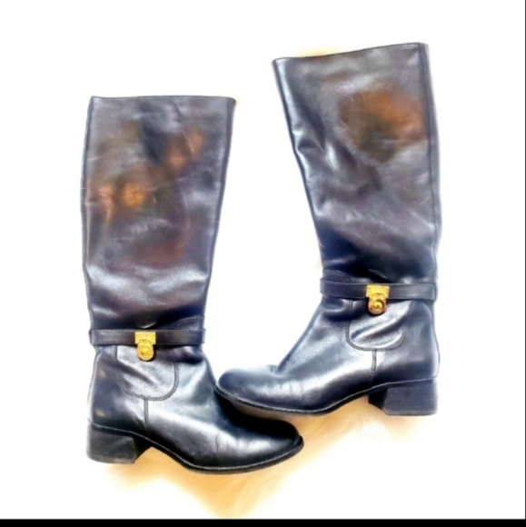 Michael Kors Black Leather High Boots - Picture 1 of 6
